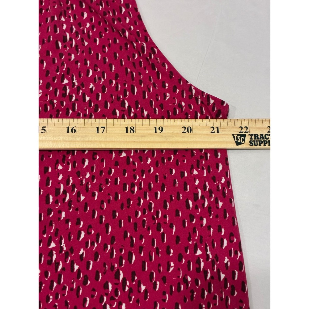 Banana Republic Magenta Pink Abstract Dot Tie Neck Sleeveless Blouse Large - Picture 5 of 7